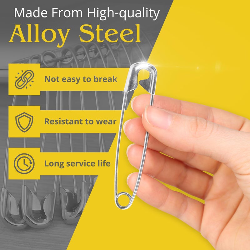 Reluen 30 Pack Extra Large Safety Pins 3 Inch - Safety Pins for Sewing, Durable Stainless Steel Design for Secure Hold, Rust Resistant and Long-Lasting, Good for Quilting, Decorating, and DIY-Crafts - Image 3